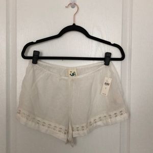 Embroidered lace pajama shorts